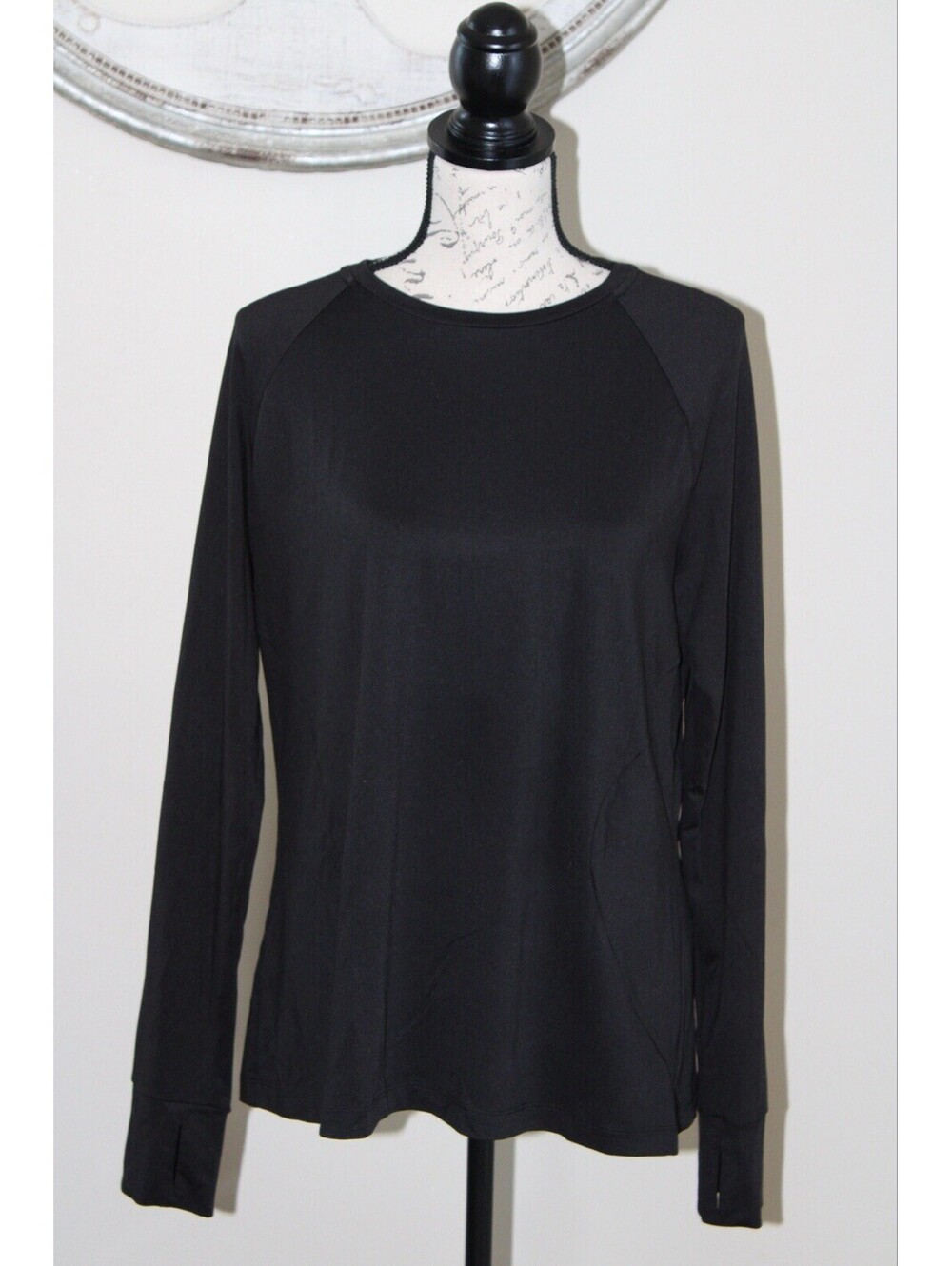 Athletic Works Women's Knit Tunic Sweatshirt XXL Long Sleeve Black Crew Neck